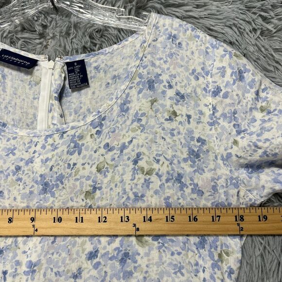 Vintage Liz Claiborne Linen Maxi‎ Dress Women's 8 Floral Romantic Whimsy Prairie - Picture 5 of 8